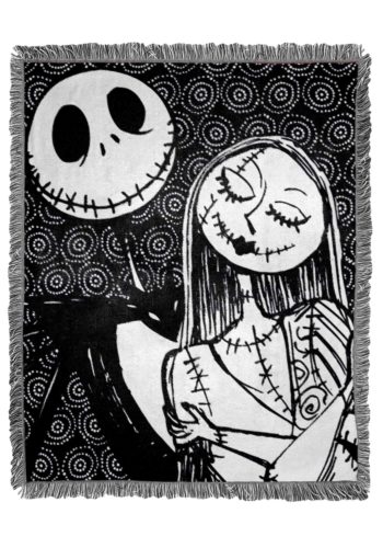 Nightmare Before Christmas Love Noir Jacquard Throw Blanket