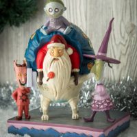 Nightmare Before Christmas Lock, Shock, & Barrel with Santa Statue