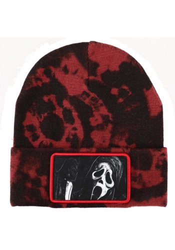 Ghost Face Patch Tie Dye Beanie