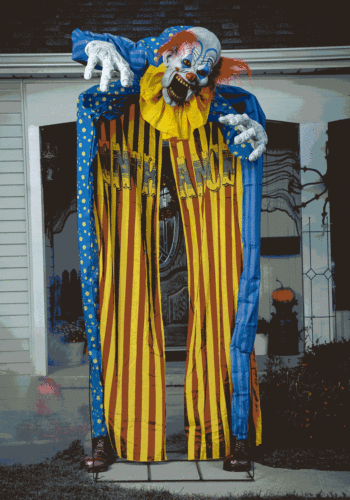 10 Foot Looming Clown Animated Archway Decoration