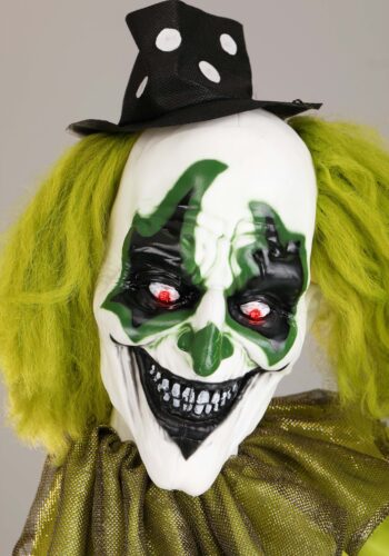 5.5ft Green Animated Clown Halloween Prop