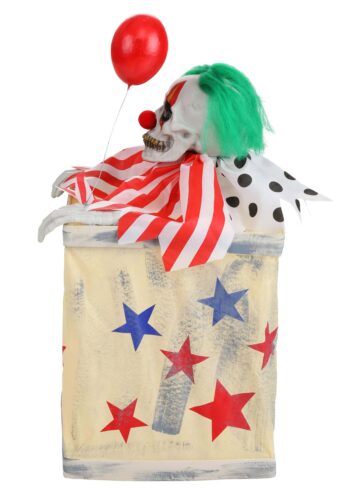 Animated Evil Clown in Box Halloween Prop