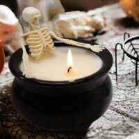 Halloween Decorations - Halloween Decor - Halloween Skeleton Candles - Vintage Farmhouse Gothic Decoration for Home Indoor Room Tables