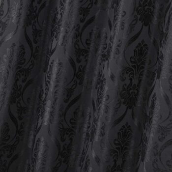 All American Collection New 4 Piece Drape Set with Attached Valance and Sheer with 2 Tie Backs Included (84" Length, Black)