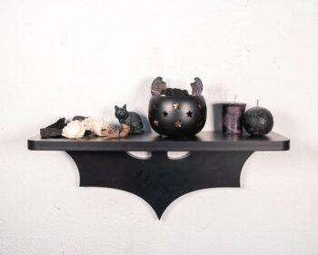 Bat Shelf Gothic Home Decor - Unique Goth Room Decor and Black Crystal Shelf Hanging Room Shelves for Wall Oddities and Curiosities Witchy Room Decor, Display for Stones or Goth Candles