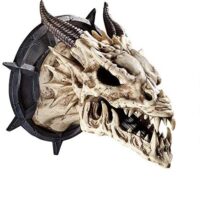 Design Toscano CL4864 Horned Dragon Skull Trophy Gothic Decor Wall Sculpture, 10 Inch, Single