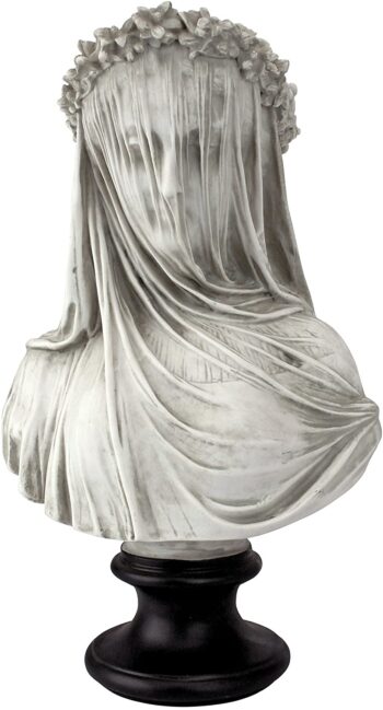 Design Toscano NG31524 The Veiled Maiden Sculptural Bust,white