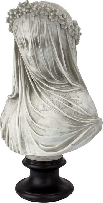 Design Toscano NG31524 The Veiled Maiden Sculptural Bust,white