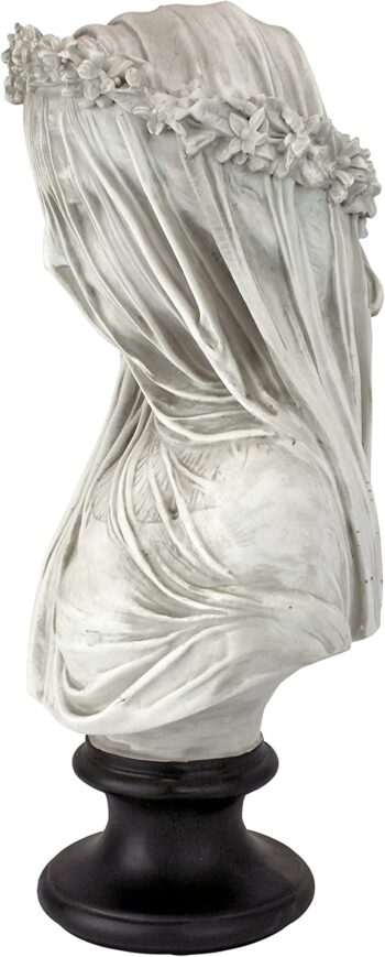 Design Toscano NG31524 The Veiled Maiden Sculptural Bust,white