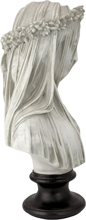 Design Toscano NG31524 The Veiled Maiden Sculptural Bust,white