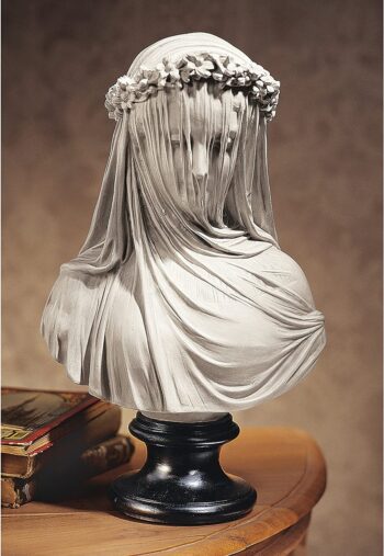 Design Toscano NG31524 The Veiled Maiden Sculptural Bust,white