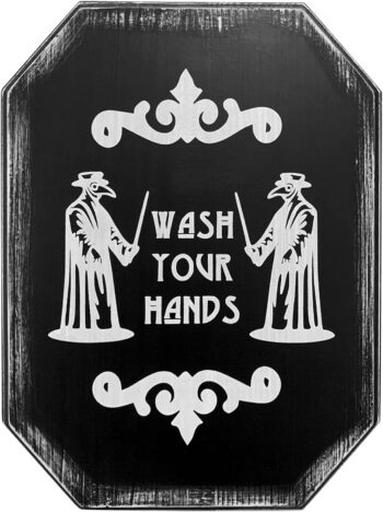 Gothic Decor, Goth Halloween horror Bathroom Wall art Decor stuff for home room bathroom kitchen , Gothic Home Room Kitchen Decor, Goth Room Kitchen Wall Decor, wash your hands wood wall art sign (square)