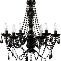 Gypsy Color 6 Light Black Hardwire Flush Mount Chandelier