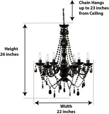 Gypsy Color 6 Light Black Hardwire Flush Mount Chandelier