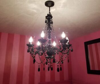 Gypsy Color 6 Light Black Hardwire Flush Mount Chandelier