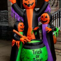 6 Foot Tall Cauldron and Witches Inflatable Decoration