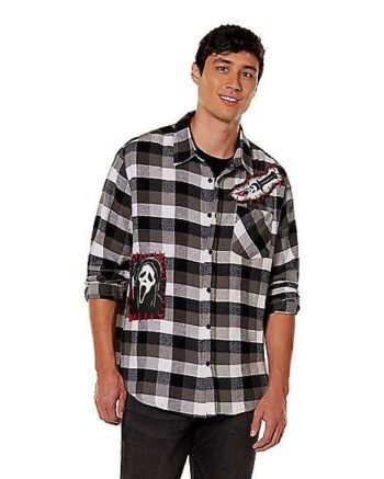 Adult Ghost Face Flannel Shirt