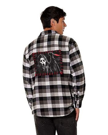 Adult Ghost Face Flannel Shirt