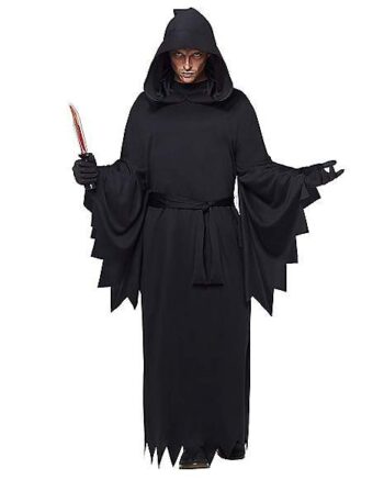 Adult Hooded Black Robe Costume