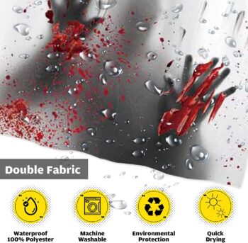 Allenjoy 72x72 Inch Halloween Help Me Bloody Hands Shower Curtain for Bathroom Sets Scary Home Bath Decor Decoration Durable Waterproof Fabric Machine Washable Curtains with 12 Hooks