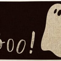 Artoid Mode Ghost Boo Decorative Doormat, Seasonal Fall Halloween Holiday Low-Profile Floor Mat Switch Mat for Indoor Outdoor 17 x 29 Inch