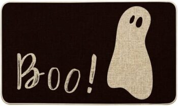 Artoid Mode Ghost Boo Decorative Doormat, Seasonal Fall Halloween Holiday Low-Profile Floor Mat Switch Mat for Indoor Outdoor 17 x 29 Inch