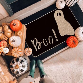 Artoid Mode Ghost Boo Decorative Doormat, Seasonal Fall Halloween Holiday Low-Profile Floor Mat Switch Mat for Indoor Outdoor 17 x 29 Inch