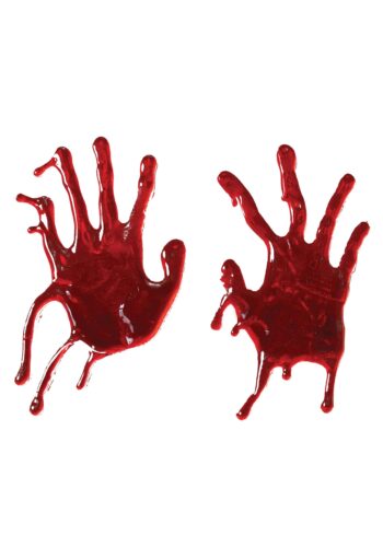 Bloody Window Hand Print Cling Decoration