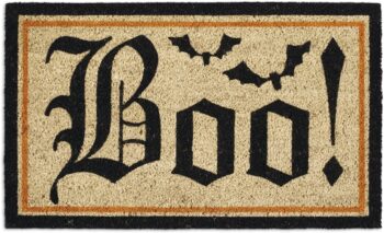 DII Natural Coir Fiber Outdoor Doormat, Decorative Halloween, Pet Friendly Mat, 17x29, Boo