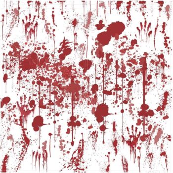 Funnytree Blood Window Curtain Bloody Horror Splatter Splashes Halloween Print Curtains Home Decor Rod Pocket Darkening Drapes for Bedroom Living Room 82 in x 84 in