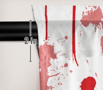 Funnytree Blood Window Curtain Bloody Horror Splatter Splashes Halloween Print Curtains Home Decor Rod Pocket Darkening Drapes for Bedroom Living Room 82 in x 84 in