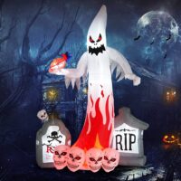 Halloween Inflatables Ghost with Color Changing LEDs 9FT Decorations Inflatable Outdoor Holiday Yard Decorations for Party Indoor Outdoor Garden Lawn Yard Decorations