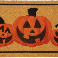 JOYIN Halloween Decoration 30” x 17” Pumpkin Patterned Doormat, Non Slip Natural Coir Front Door Mat, Trick or Treat, Indoor/Outdoor Decorative Doorway Rugs for Halloween Decor.