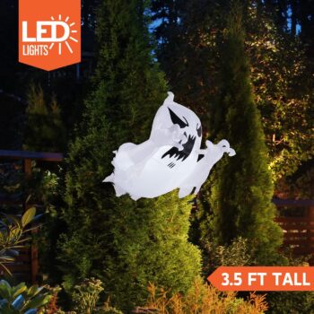 Joiedomi 3.5 FT Halloween Inflatable Scary Flying Ghost Broke Out from Window Inflatable with Build-in LED Blow Up Inflatable for Halloween Party Indoor, Outdoor, Yard, Garden, Lawn Decoration