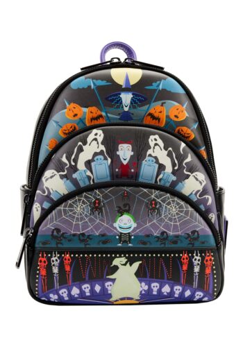 Loungefly Disney Nightmare Before Christmas Glow Triple Pocket Mini Backpack