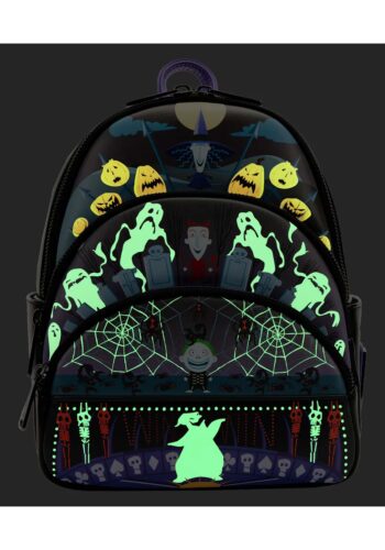 Loungefly Disney Nightmare Before Christmas Glow Triple Pocket Mini Backpack