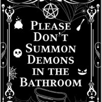 N NAMESISS Bathroom Sign, Bathroom Signs, Gothic Decor, Halloween Bathroom Decor, 12x16 Inch Metal Sign, Halloween Decor, Bathroom Metal Sign, Halloween Decoration Outdoor, Halloween Sign, Gothic Sign