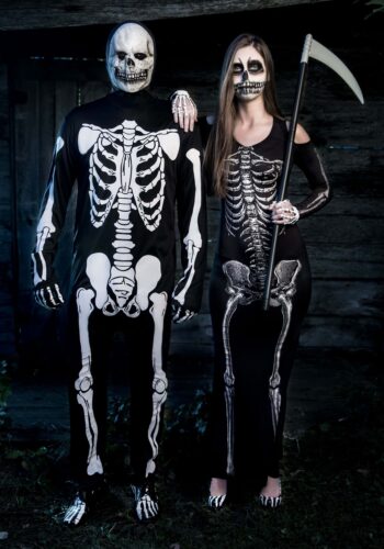 Skeleton Jumpsuit Costume for Adults