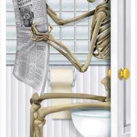 Skeleton Restroom Door Cover Party Accessory (1 count) (1/Pkg)