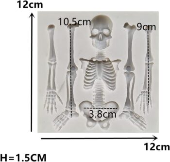 Skull Silicone Fondant Cake Mold, Halloween skeleton Chocolate Mold Kitchen Baking Mold Cake Decorating Moulds Gummy Sugarcraft Mold Chocolate Candy Cupcake Mold