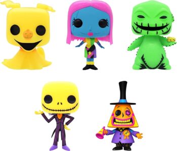 Funko Pop! The Nightmare Before Christmas Blacklight - Set 5 - Jack Skellington, Sally, Mayor, Oogie and Zero