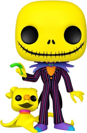 Funko Pop! Jumbo: The Nightmare Before Christmas - Jack and Zero (Blacklight), Multicolor, 10 inches, 63965