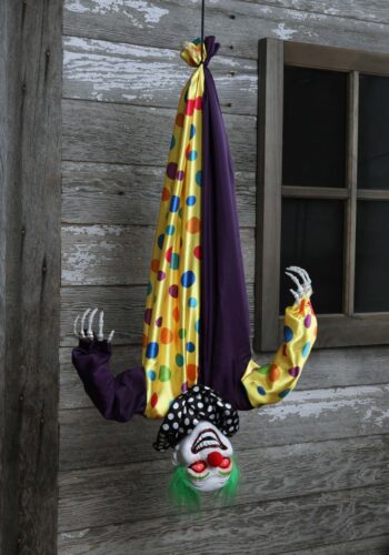 2.8 Foot Animated Hanging Evil Clown Halloween Prop