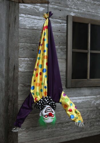 2.8 Foot Animated Hanging Evil Clown Halloween Prop