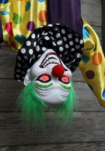 2.8 Foot Animated Hanging Evil Clown Halloween Prop