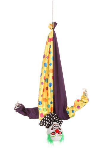 2.8 Foot Animated Hanging Evil Clown Halloween Prop