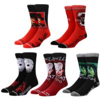 5 Pack of Horror Icons Crew Socks