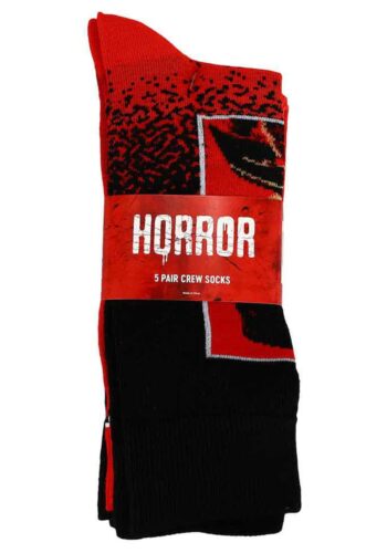 5 Pack of Horror Icons Crew Socks