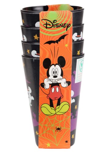 Disney Mickey Mouse Ghost Black Bamboo Tumblers 4 Piece Set