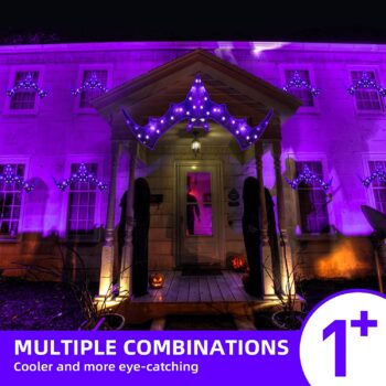 EAMBRITE Halloween Window Lights 4FT Giant Bat Light with 30 Purple Lights Waterproof Window Silhouette Decoration for Wall Porch Fireplace Outdoor Yard